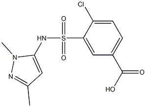 4-chloro-3-[(1,3-dimethyl-1H-pyrazol-5-yl)sulfamoyl]benzoic acid Struktur