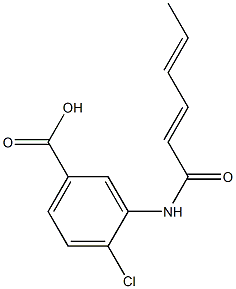 4-chloro-3-[(2E,4E)-hexa-2,4-dienoylamino]benzoic acid Structure