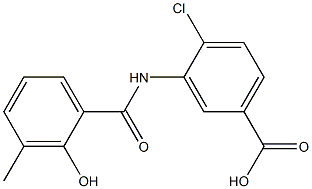 4-chloro-3-[(2-hydroxy-3-methylbenzene)amido]benzoic acid,,结构式