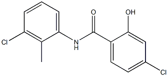 4-chloro-N-(3-chloro-2-methylphenyl)-2-hydroxybenzamide 化学構造式