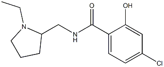 4-chloro-N-[(1-ethylpyrrolidin-2-yl)methyl]-2-hydroxybenzamide,,结构式