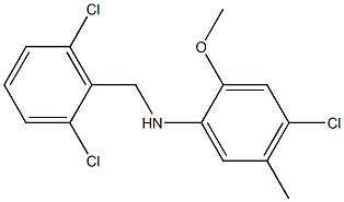 4-chloro-N-[(2,6-dichlorophenyl)methyl]-2-methoxy-5-methylaniline,,结构式