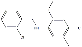 4-chloro-N-[(2-chlorophenyl)methyl]-2-methoxy-5-methylaniline 结构式