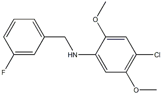 4-chloro-N-[(3-fluorophenyl)methyl]-2,5-dimethoxyaniline 化学構造式