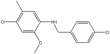  4-chloro-N-[(4-chlorophenyl)methyl]-2-methoxy-5-methylaniline