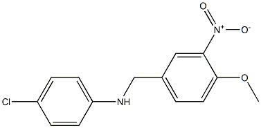 4-chloro-N-[(4-methoxy-3-nitrophenyl)methyl]aniline,,结构式