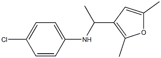 4-chloro-N-[1-(2,5-dimethylfuran-3-yl)ethyl]aniline Struktur