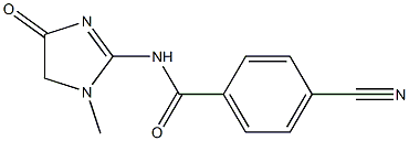 4-cyano-N-(1-methyl-4-oxo-4,5-dihydro-1H-imidazol-2-yl)benzamide Struktur