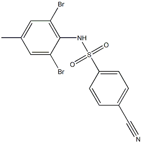 4-cyano-N-(2,6-dibromo-4-methylphenyl)benzene-1-sulfonamide Structure