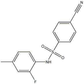 4-cyano-N-(2-fluoro-4-methylphenyl)benzene-1-sulfonamide Struktur