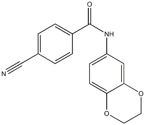 4-cyano-N-2,3-dihydro-1,4-benzodioxin-6-ylbenzamide 结构式