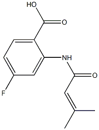 4-fluoro-2-(3-methylbut-2-enamido)benzoic acid Struktur