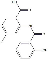 4-fluoro-2-[(2-hydroxybenzene)amido]benzoic acid Struktur