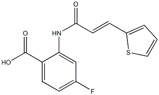 4-fluoro-2-[3-(thiophen-2-yl)prop-2-enamido]benzoic acid Struktur