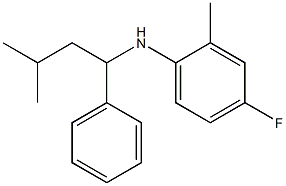  4-fluoro-2-methyl-N-(3-methyl-1-phenylbutyl)aniline