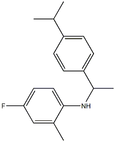 4-fluoro-2-methyl-N-{1-[4-(propan-2-yl)phenyl]ethyl}aniline Struktur
