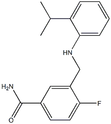 4-fluoro-3-({[2-(propan-2-yl)phenyl]amino}methyl)benzamide Struktur
