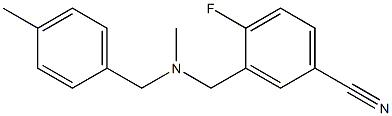 4-fluoro-3-({methyl[(4-methylphenyl)methyl]amino}methyl)benzonitrile Struktur