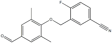4-fluoro-3-(4-formyl-2,6-dimethylphenoxymethyl)benzonitrile Struktur