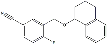 4-fluoro-3-[(1,2,3,4-tetrahydronaphthalen-1-yloxy)methyl]benzonitrile Struktur