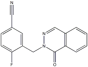 4-fluoro-3-[(1-oxophthalazin-2(1H)-yl)methyl]benzonitrile 化学構造式