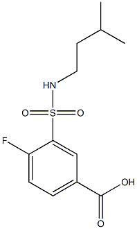 4-fluoro-3-[(3-methylbutyl)sulfamoyl]benzoic acid 结构式