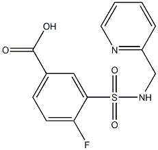 4-fluoro-3-[(pyridin-2-ylmethyl)sulfamoyl]benzoic acid,,结构式