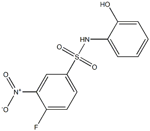 4-fluoro-N-(2-hydroxyphenyl)-3-nitrobenzene-1-sulfonamide,,结构式