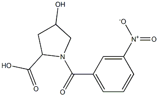 4-hydroxy-1-(3-nitrobenzoyl)pyrrolidine-2-carboxylic acid Structure