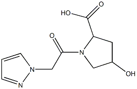 4-hydroxy-1-[2-(1H-pyrazol-1-yl)acetyl]pyrrolidine-2-carboxylic acid 结构式