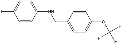 4-iodo-N-{[4-(trifluoromethoxy)phenyl]methyl}aniline Struktur