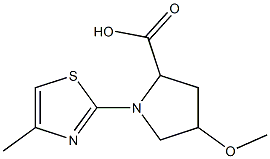 4-methoxy-1-(4-methyl-1,3-thiazol-2-yl)pyrrolidine-2-carboxylic acid 结构式