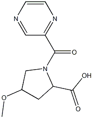 4-methoxy-1-(pyrazin-2-ylcarbonyl)pyrrolidine-2-carboxylic acid Struktur