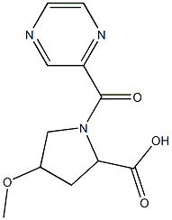 4-methoxy-1-(pyrazin-2-ylcarbonyl)pyrrolidine-2-carboxylic acid 结构式