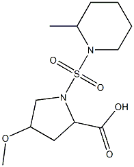 4-methoxy-1-[(2-methylpiperidine-1-)sulfonyl]pyrrolidine-2-carboxylic acid Struktur