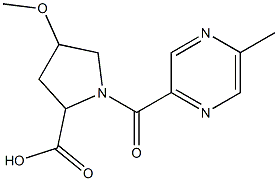 4-methoxy-1-[(5-methylpyrazin-2-yl)carbonyl]pyrrolidine-2-carboxylic acid Struktur