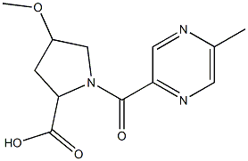 4-methoxy-1-[(5-methylpyrazin-2-yl)carbonyl]pyrrolidine-2-carboxylic acid Structure