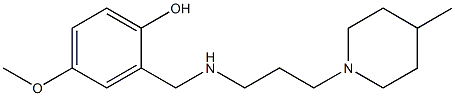 4-methoxy-2-({[3-(4-methylpiperidin-1-yl)propyl]amino}methyl)phenol Structure