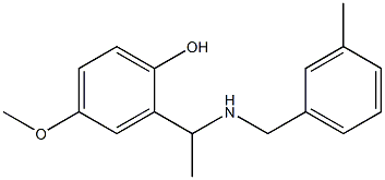 4-methoxy-2-(1-{[(3-methylphenyl)methyl]amino}ethyl)phenol,,结构式