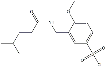 4-methoxy-3-[(4-methylpentanamido)methyl]benzene-1-sulfonyl chloride Struktur