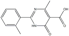 4-methyl-2-(2-methylphenyl)-6-oxo-1,6-dihydropyrimidine-5-carboxylic acid,,结构式