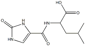 4-methyl-2-[(2-oxo-2,3-dihydro-1H-imidazol-4-yl)formamido]pentanoic acid,,结构式