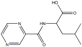 4-methyl-2-[(pyrazin-2-ylcarbonyl)amino]pentanoic acid Struktur