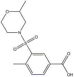 4-methyl-3-[(2-methylmorpholine-4-)sulfonyl]benzoic acid Struktur