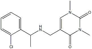 5-({[1-(2-chlorophenyl)ethyl]amino}methyl)-1,3-dimethyl-1,2,3,4-tetrahydropyrimidine-2,4-dione 结构式