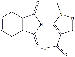 5-(1,3-dioxo-1,3,3a,4,7,7a-hexahydro-2H-isoindol-2-yl)-1-methyl-1H-pyrazole-4-carboxylic acid Struktur
