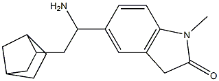 5-(1-amino-2-{bicyclo[2.2.1]heptan-2-yl}ethyl)-1-methyl-2,3-dihydro-1H-indol-2-one,,结构式