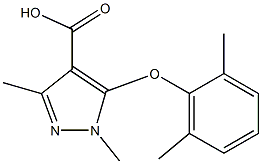 5-(2,6-dimethylphenoxy)-1,3-dimethyl-1H-pyrazole-4-carboxylic acid,,结构式