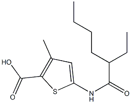 5-(2-ethylhexanamido)-3-methylthiophene-2-carboxylic acid Structure