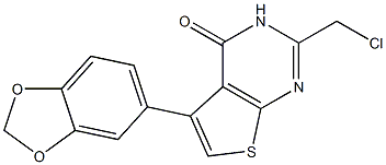 5-(2H-1,3-benzodioxol-5-yl)-2-(chloromethyl)-3H,4H-thieno[2,3-d]pyrimidin-4-one,,结构式